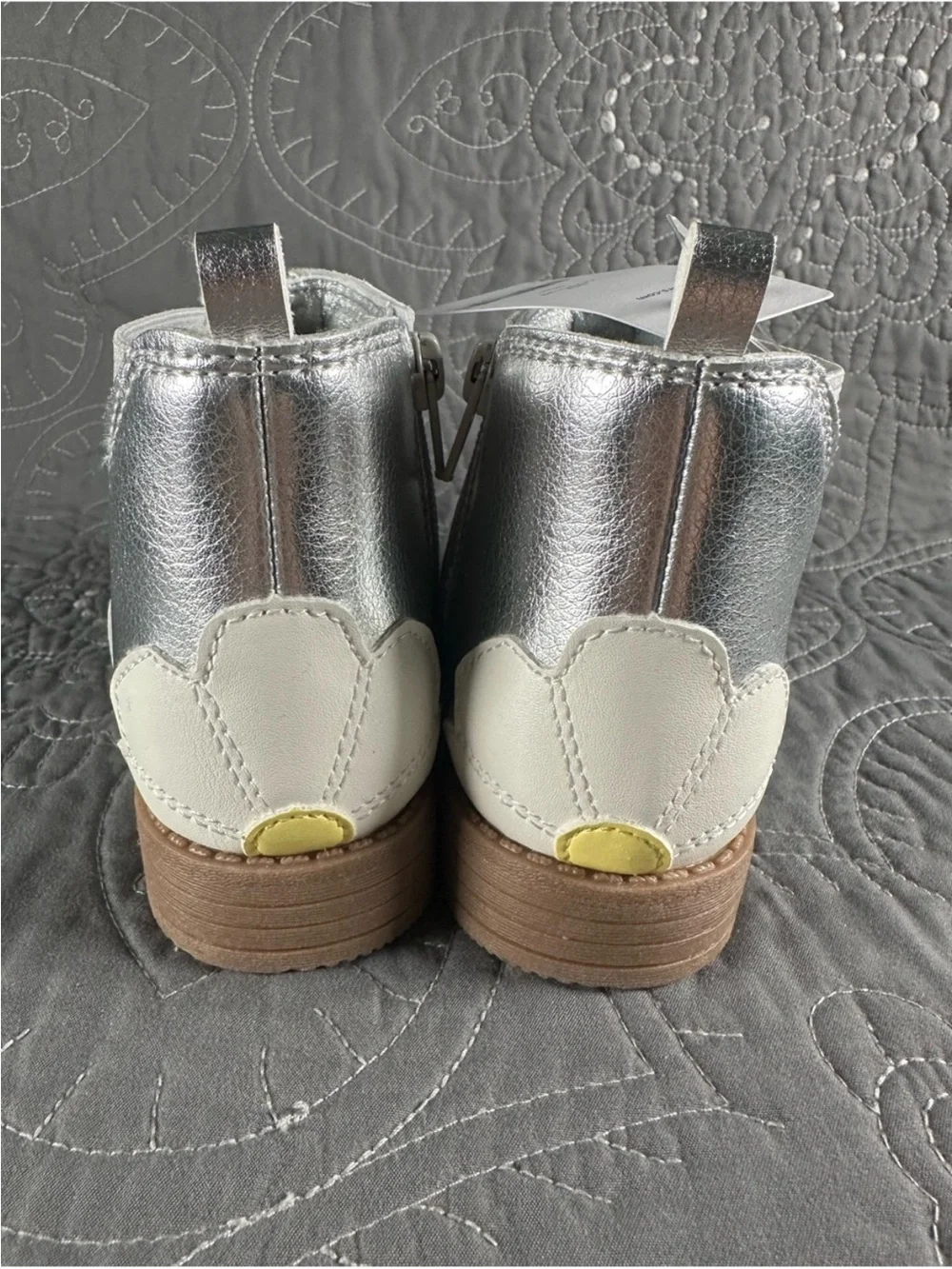 Carters Toddler Girls Silver Elia Booties NWT Size Toddler 7